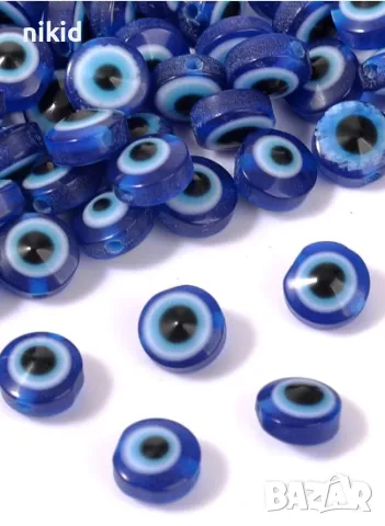 10 бр Окото на Назар мъниста мънисто за гривна гривни ръчна изработка декорация , снимка 2 - Други - 47597875