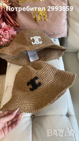 шапка Селин*Celine TRIOMPHE Bucket hat, снимка 9 - Шапки - 55842006