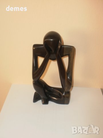 Мислител-стилизирана фигура от абанос-5, снимка 4 - Декорация за дома - 37484557