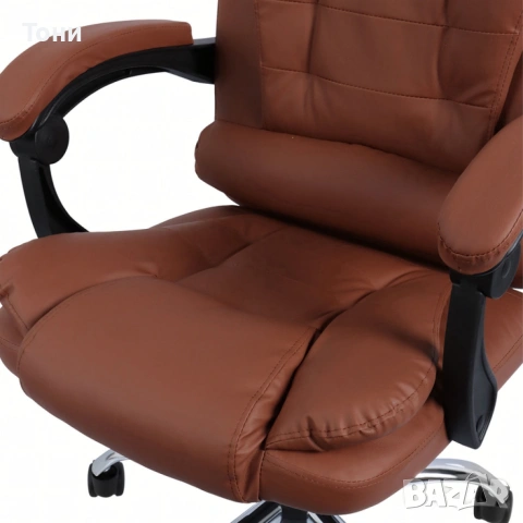 Ергономичен офис стол с лумбална опора от еко кожа – комфорт за дълги часове без болки, снимка 9 - Столове за офис - 53158656