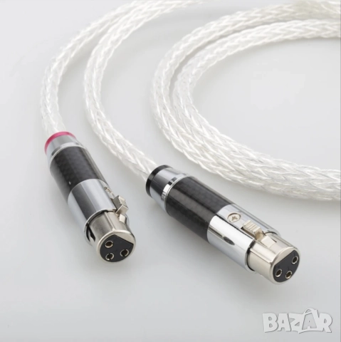 Чифт OCC посребрени RCA мъжки към XLR женски, усукан кабел - 0.5м., снимка 2 - Други - 51868195