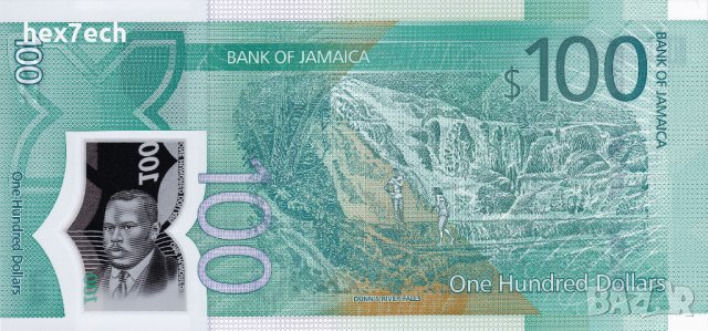 ❤️ ⭐ Ямайка 2022 100 долара полимер UNC нова ⭐ ❤️, снимка 3 - Нумизматика и бонистика - 42399718