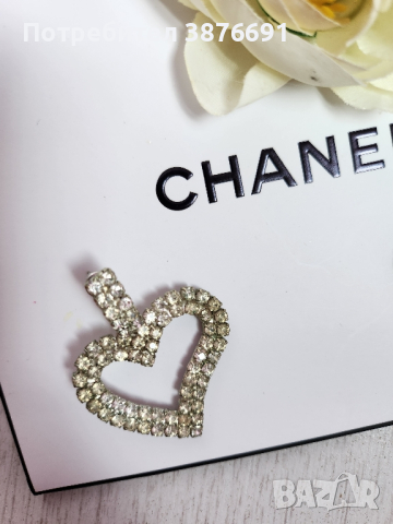 Луксозни обеци с камъни сърце, снимка 2 - Обеци - 44747454