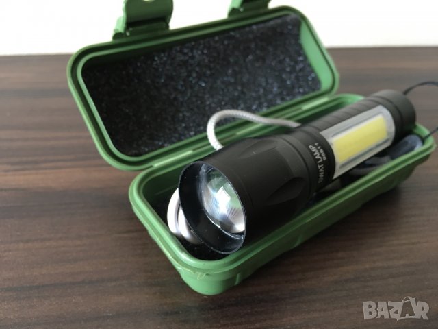 Мощно LED фенерче със ЗУМ и  USB зареждане в кутия, снимка 3 - Къмпинг осветление - 28714658