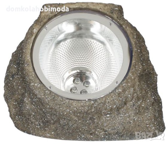 Соларен фенер с каменен дизайн/Пластмасов,10х7х20 см, снимка 2 - Соларни лампи - 40456505