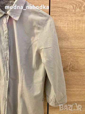 Сива дамска риза размер L, снимка 2 - Ризи - 35089576