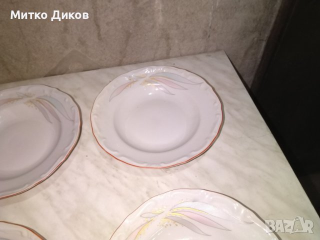 Чинии порцелан 6 броя нови неизползвани на Изида специална серия по случай 100години -1994г фи 225мм, снимка 6 - Чинии - 42791789