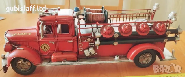 Стара ламаринена играчка, пожарна, 50см., снимка 7 - Колекции - 48560852