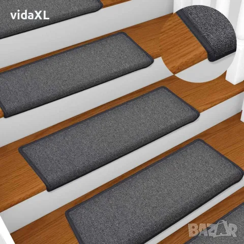 vidaXL Изтривалки за стълби, 30 бр., 65x21x4 см, тъмносиви, с правоъгълен кант, снимка 4 - Изтривалки - 56147160
