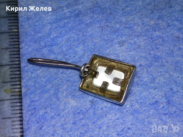 СКЪПОЦЕННА СРЕБЪРНА РЕТРО АРТ ОБЕЦА СРЕБРО 925 с БЯЛО КОТЕШКО ОКО ПОЛИРАН КАМЪК 43315, снимка 5 - Обеци - 44691081