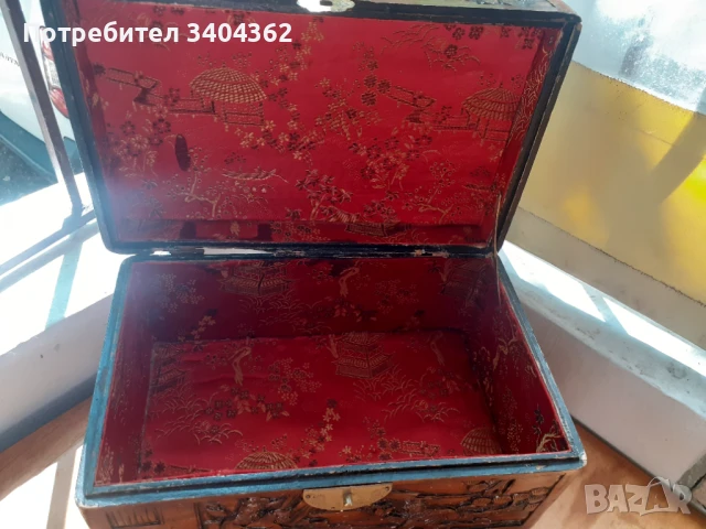 Стара дървена китайска кутия - дърворезба, снимка 9 - Антикварни и старинни предмети - 51132326