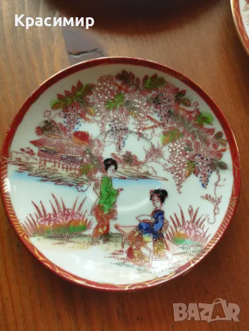 6 чинийки с гейши - леки забележки по декора, едната чукната на долния ръб , снимка 13 - Антикварни и старинни предмети - 47723727