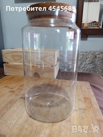 Стъклени буркани за съхранение с бамбукова капачка със силиконов уплатнител, снимка 7 - Форми - 51158309