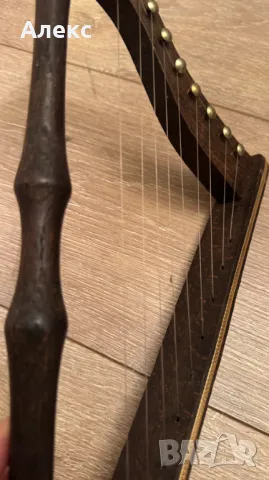 Винтидж дървена арфа, 43см, снимка 2 - Антикварни и старинни предмети - 49380795