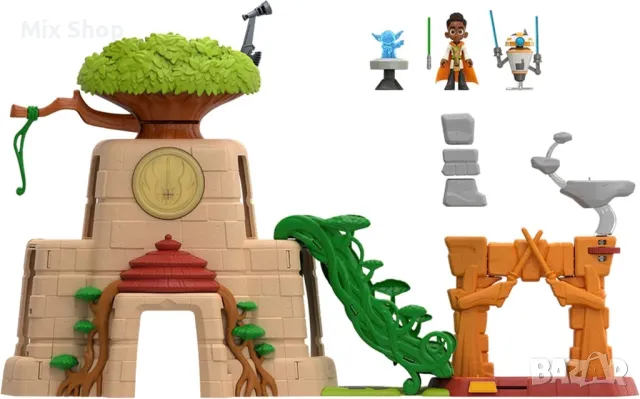 Чисто Нов Star Wars Tenoo Jedi Temple 50,8 см висок комплект за игра с екшън фигурки, снимка 8 - Други - 50429585