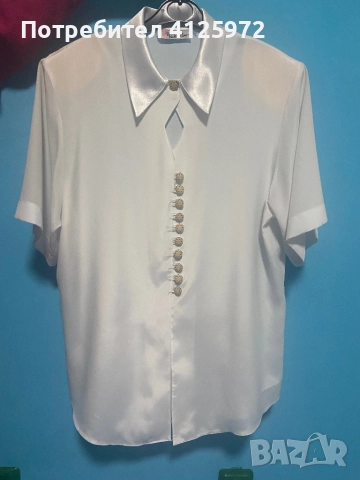Елегантна риза от българско производство Паскалеви. Размер М или малък L. Бял цвят, снимка 3 - Ризи - 52860112