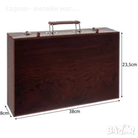 Арт комплект за рисуване в дървен куфар 130 елемента Maaleo, снимка 11 - Ученически пособия, канцеларски материали - 52561367