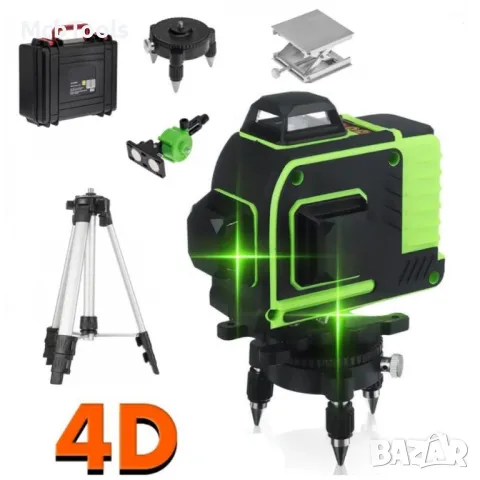 4D лазерен нивелир с 16 линии (четири точков), самонивелиращ се, със зелен лазер StahlMayer