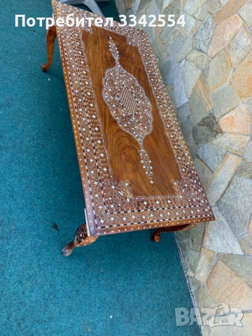 МАСА ХОЛНА МАСИЧКА ЧИПЪНДЕЙЛ ИНТАРЗИЯ-1220Х590Х460ММ, снимка 6 - Маси - 51769127