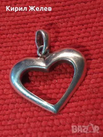 РОМАНТИЧЕН СРЕБЪРЕН ПЕНДАНТ СЪРЧИЦЕ СРЕБРО 925 с БЯЛА ПОЗЛАТА АРТ ВИСУЛКА МЕДАЛЬОН 17417, снимка 9 - Колиета, медальони, синджири - 46271030