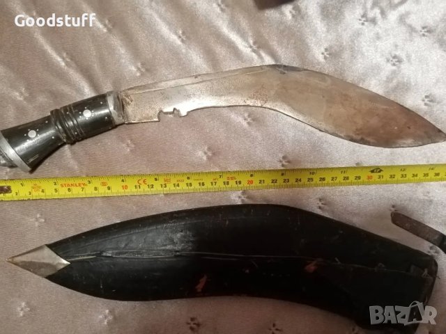 Стар нож, голям военен, боен Кукри, Непал, кост, кания,

, снимка 3 - Антикварни и старинни предмети - 47311060