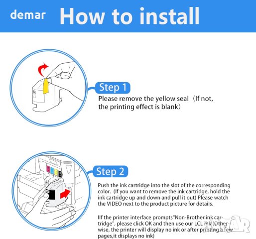 LCL Съвместима с LC125 LC125XL LC125XLC LC125XLM LC125XLY за Brother, снимка 3 - Принтери, копири, скенери - 42520324