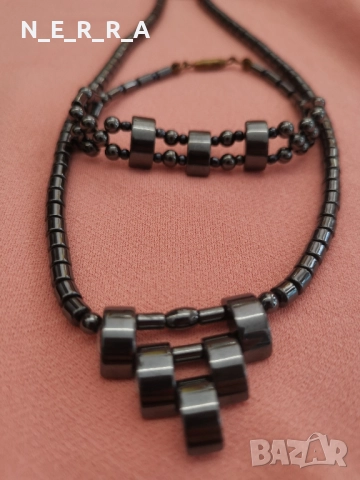 Комплект от хематит, снимка 2 - Бижутерийни комплекти - 51793749