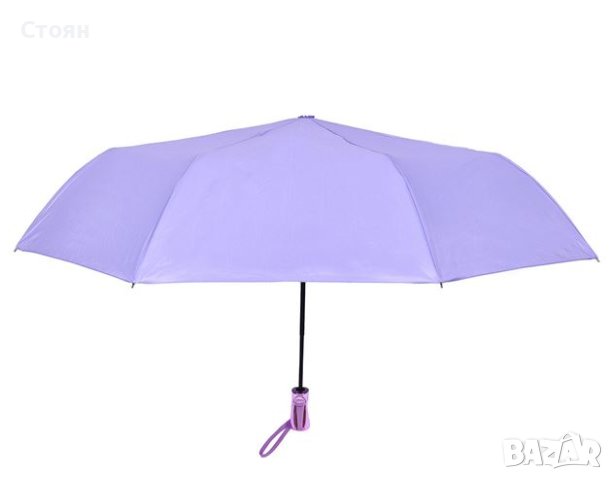 Автоматичен лилав чадър за дъжд с метална дръжка 32 см, снимка 2 - Други - 42877176
