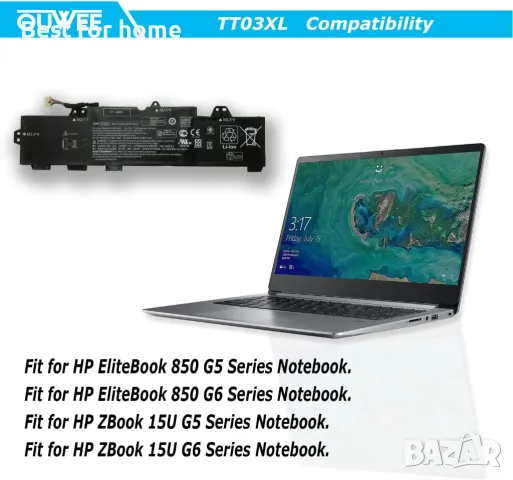 Батерия за HP EliteBook 755 G5, 850 G5 и G6, ZBook 15u G5 и G6 - TT03XL, снимка 2 - Батерии за лаптопи - 47446462