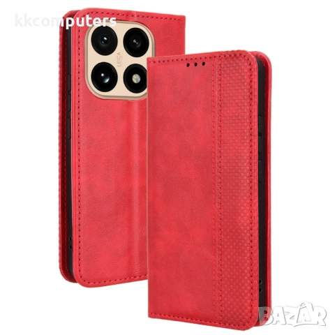 Кожен Ретро Калъф за Xiaomi 15T -Магнитно затваряне, Държач за Карти и Стойка, вкл. Протектор, 4 Цвя, снимка 4 - Калъфи, кейсове - 52390772