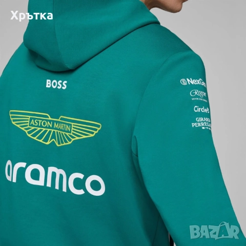 Aston Martin x Hugo Boss x Puma F1 Team - Оригинален мъжки суитшърт , снимка 6 - Суичъри - 52836531