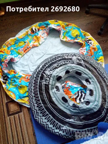 Детски надуваем басейн 117/35, надуваем пояс гума 90см., снимка 1