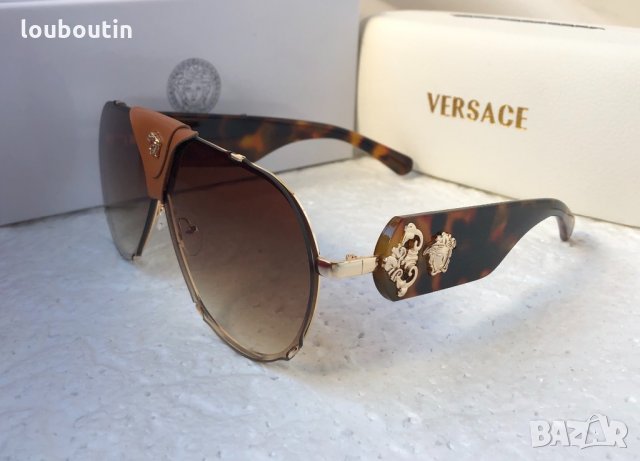 Versace 2020 унисекс слънчеви очила с кожа дамски,мъжки слънчеви очила, снимка 10 - Слънчеви и диоптрични очила - 30678420