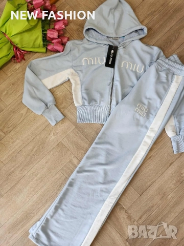 Дамски Памучни Комплекти - Лого Бродирано ✨MIU MIU , снимка 3 - Спортни екипи - 52143588