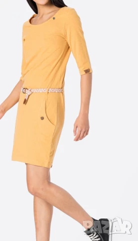Нова жълта рокля с колан Ragwear XS S , снимка 2 - Рокли - 51178105
