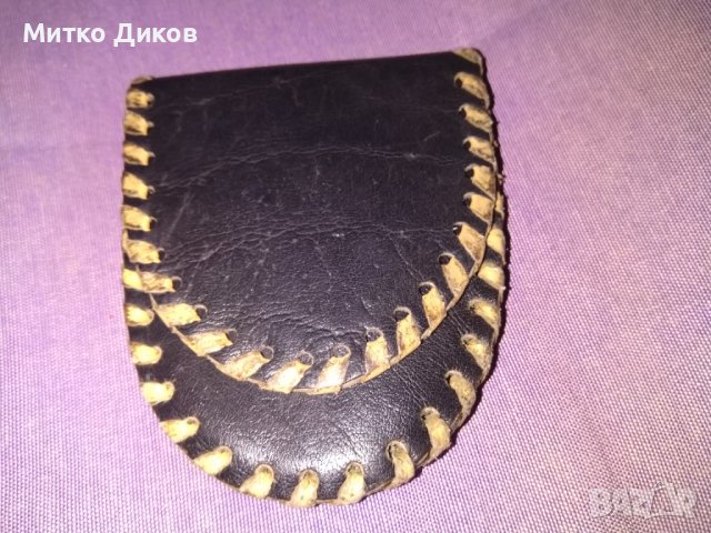 Калъвче за стотинки черно- естествена кожа 113х91мм , снимка 1 - Портфейли, портмонета - 39612958
