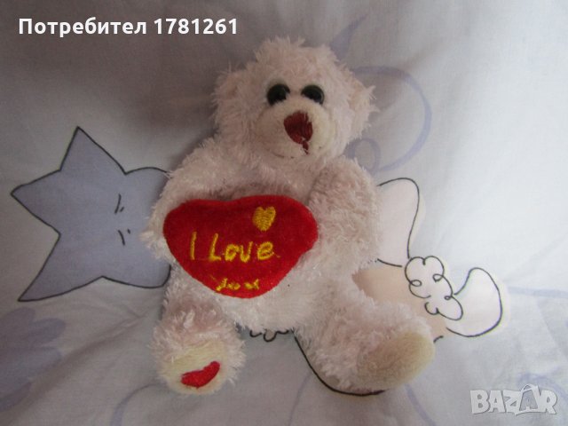 Плюшено мече със сърце, снимка 1
