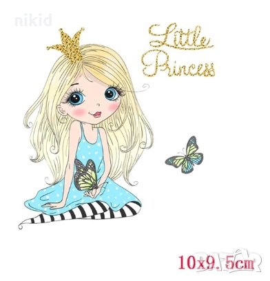 Принцеса Little Princess и пеперуди термо щампа апликация картинка за дреха, снимка 1 - Други - 29638731