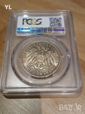 3 Марки 1911 Д ,Бавария, PCGS MS65, снимка 2 - Нумизматика и бонистика - 51852176