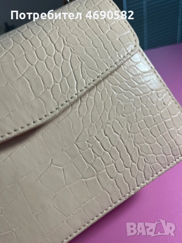 Бежова чанта от еко кожа, снимка 6 - Чанти - 53046179