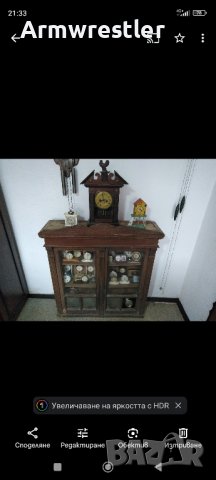 Стара секция шкаф витрина, снимка 1 - Антикварни и старинни предмети - 42194621