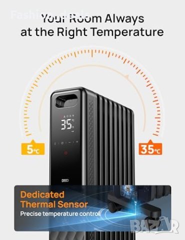 Нова 2000W Тиха Радиаторна Термосистема Dreo с 360° Затопляне дом Отопление Радиатор, снимка 6 - Други стоки за дома - 42731815