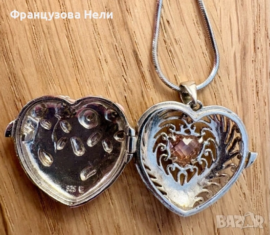 Сребърно/925/ сърце с верижка