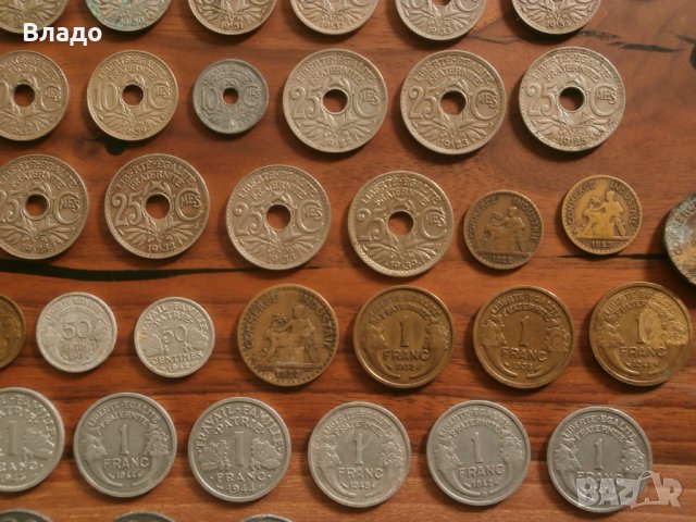 Стари френски не повтарящи се монети от 20,30 и 40-те години, снимка 8 - Нумизматика и бонистика - 42107572