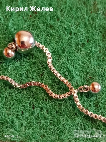 Кристална сребърна тенис гривна тип боло с кристали 30475, снимка 4 - Гривни - 52863207