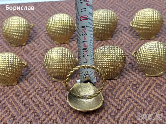 Месингови салфетници за маса - мида, снимка 3 - Аксесоари за кухня - 55867842