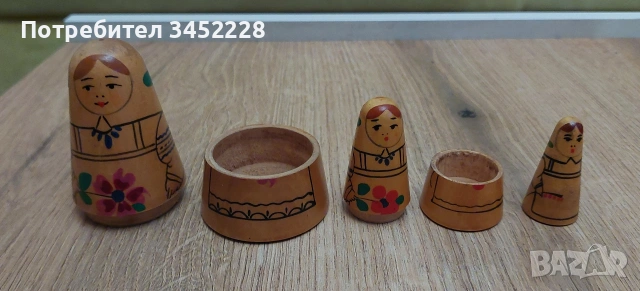 Матрйошки комплект Русия три броя за ценители , снимка 6 - Антикварни и старинни предмети - 54265632