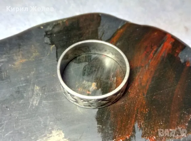 СТАР СТИЛНО РЕТРО АРТ РЪЧНО ОРНАМЕНТИРАН СРЕБЪРЕН ПРЪСТЕН Тип ХАЛКА СРЕБРО ВИСОКА ПРОБА 49725, снимка 4 - Антикварни и старинни предмети - 49682914