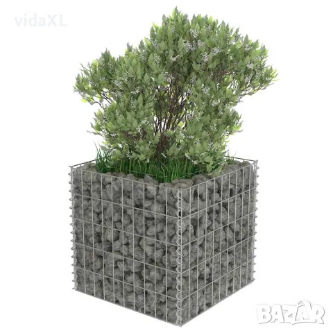 vidaXL Габион повдигната леха, поцинкована стомана, 50x50x50 cм, снимка 4 - Саксии и кашпи - 56146137