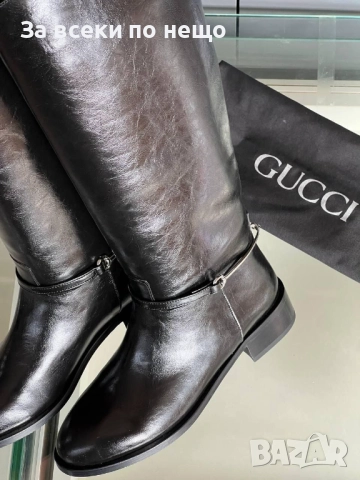 Gucci Дамски Зимни Кожени Ботуши - 2 Налични Цвята Код E1080, снимка 3 - Дамски ботуши - 52347675